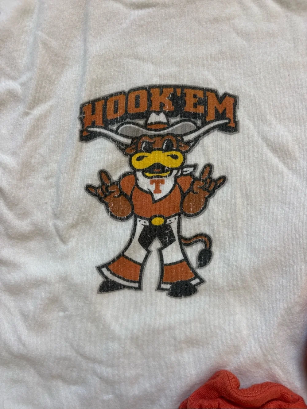 White 'Hook 'Em' Graphic Baby One-Piece Bodysuit UT Austin Longhorns + Booties